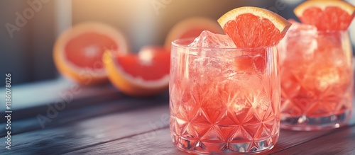 Two chilled drinking glasse...