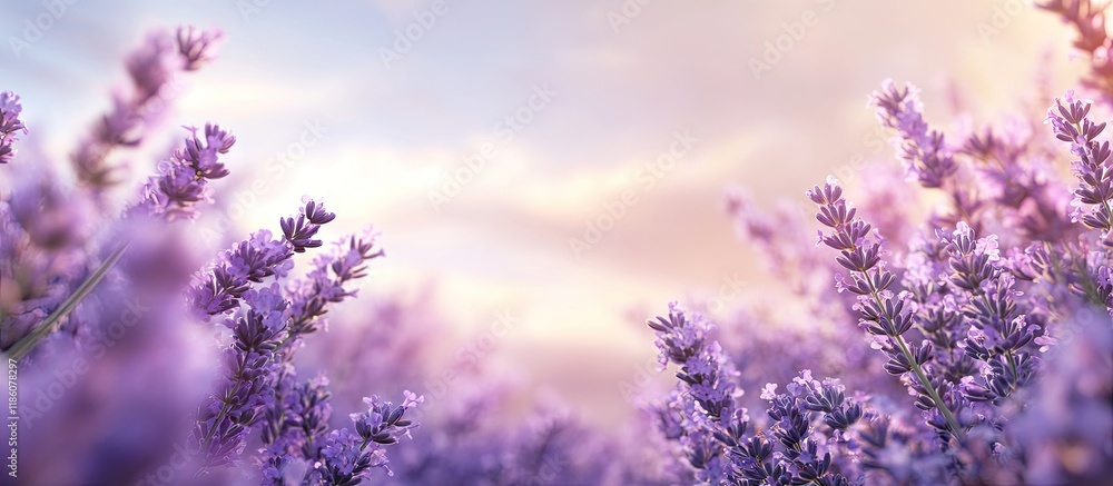 Fototapeta premium Lavender blossoms. with copy space image. Place for adding text or design