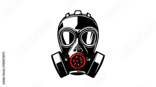 Gas mask icon on white background. Generative AI photo