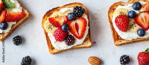 Homemade summer toast toppe...