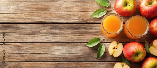 Fresh apple juice and ripe ...