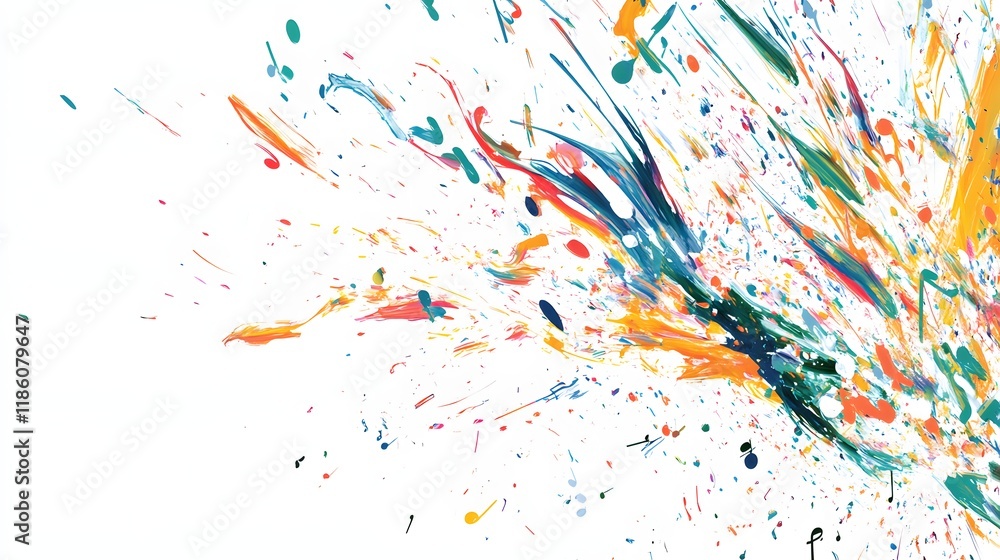 Fototapeta premium Abstract Colorful Paint Splatter Artistic Expression