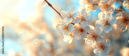 Close up of white cherry pl...