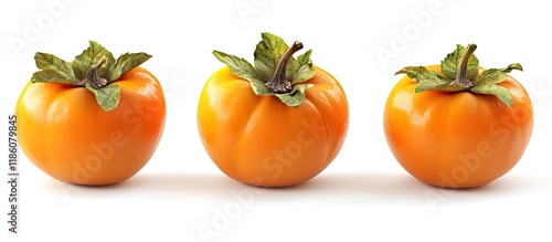 Fresh sweet persimmons isol...