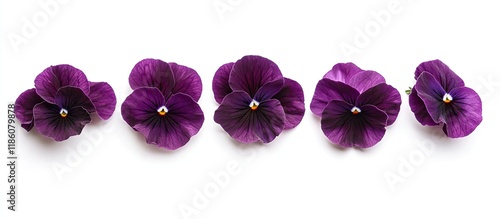 Dark purple pansy flowers i...
