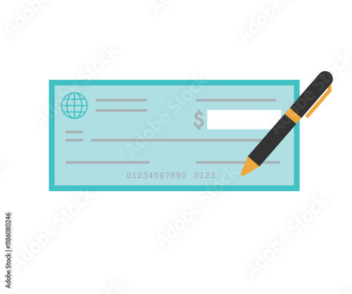Check money bank icon stock illustration