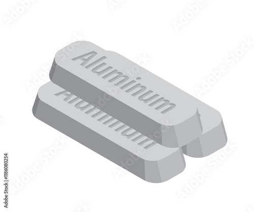 Aluminum ingots icon stock illustration