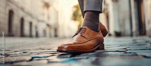 Man wearing stylish leather...