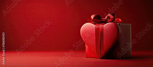 Heart shaped gift box on a ...