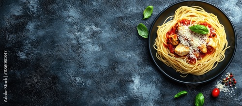 Italian spaghetti pasta top...
