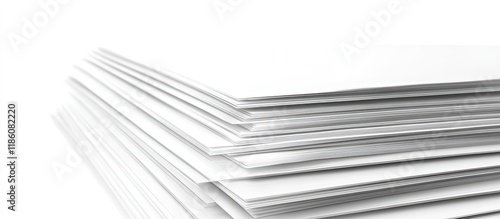 Stack of paper sheets isola...