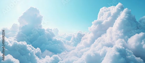 Lush cumulus clouds with a ...