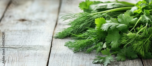 Fresh aromatic herbs on a r...