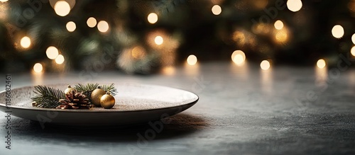 Lights shine on a plate aga...