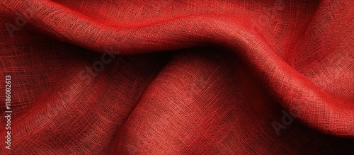 Red Natural Linen Fabric Te...