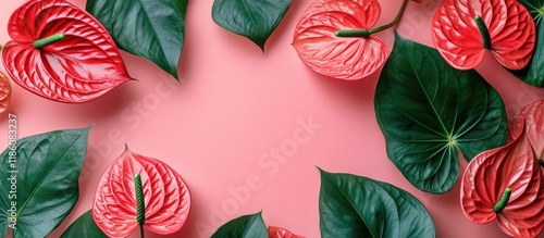 Tropical red flower at the ...