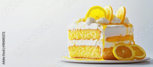 Elegant Lemon Cake topped w...