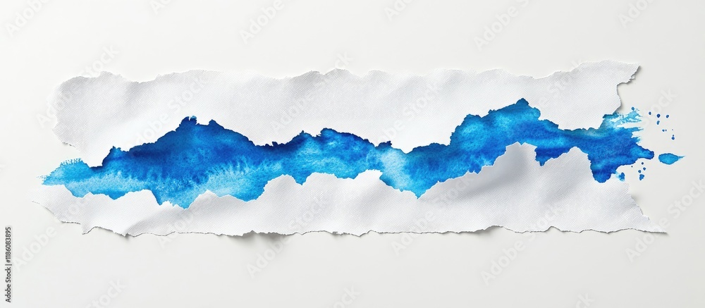 Paper scraps in various shapes A white torn paper piece featuring blue watercolor streaks on a white background Top view of a blank note Blank space with copyspace for text or image Social media co Paper scraps in various shapes A white torn paper piece featuring blue watercolor streaks on a white background Top view of a blank note Blank space with copyspace for text or image Social media co