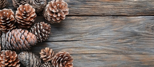 Pine cones and a branch on ...