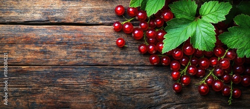 Fresh red currants with gre...