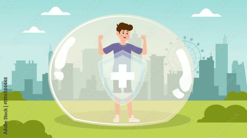 Virus protected person motion graphics animation Virus protected person motion graphics animation