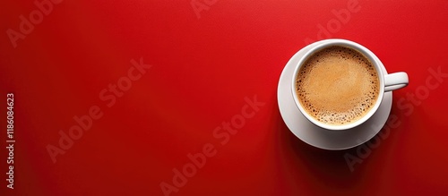 Coffee cup on a red backgro...