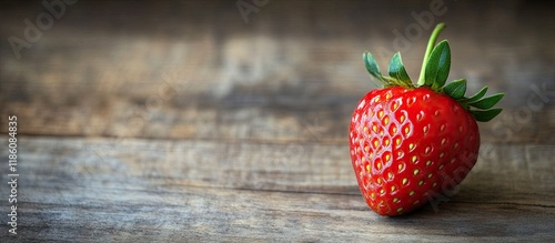 Strawberry on a wooden back...