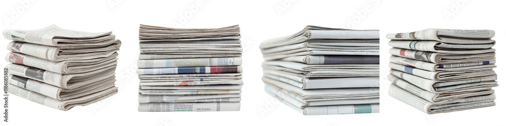 Stacks of various newspaper magazine and publication issues neatly organized on a desk representing the accumulation of information research and knowledge in a professional or academic setting Stacks of various newspaper magazine and publication issues neatly organized on a desk representing the accumulation of information research and knowledge in a professional or academic setting