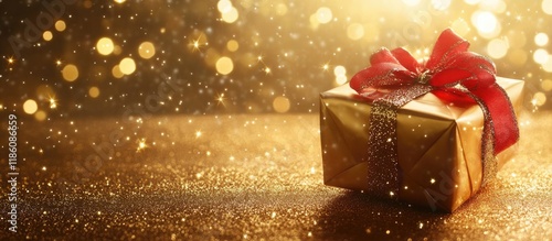 Christmas present on a deco...