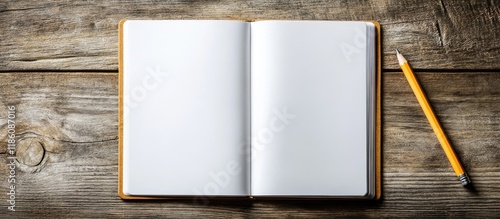 Top view of a blank open no...