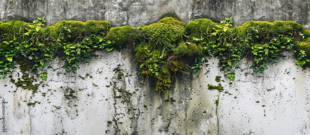 Natural Contrast Observing Harmony Between Concrete and Moss textured mossy concrete wall. with copy space image. Place for adding text or design Natural Contrast Observing Harmony Between Concrete and Moss textured mossy concrete wall. with copy space image. Place for adding text or design