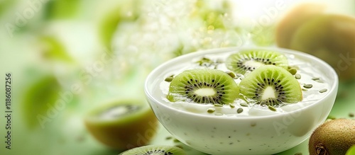 Yogurt with kiwifruit sauce...