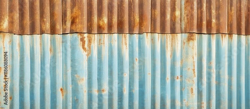 Rusty corrugated metal text...