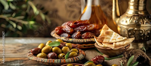 Traditional iftar spread fe...