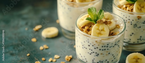 Yogurt with chia seeds and ...