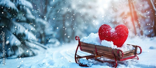 Heart shaped gift box on a ...