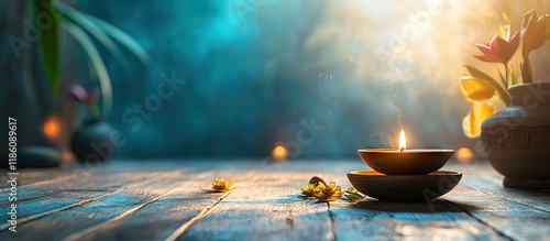 Obraz na płótnie Ayurveda principles for tranquility and meditation. with copy space image. Place for adding text or design w salonie