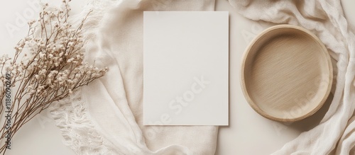 Blank paper invitation card...