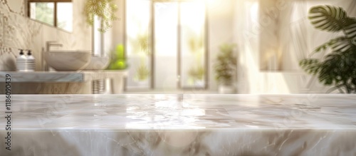 Empty marble tabletop with ...