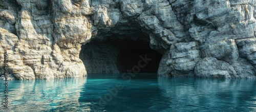 The entrance to a cave is l...