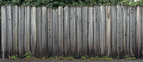 Old gray wooden fences in t...