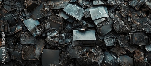 A stack of scrap metal accu...