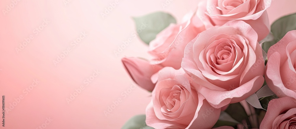Large Pink Roses Bouquet with copyspace for text Large Pink Roses Bouquet with copyspace for text