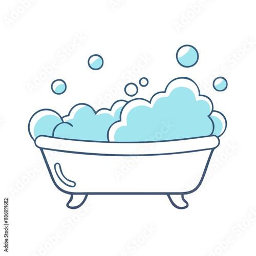 bubble bath vector icon, singles awareness vector illustration - simple illustration of bubble bath perfect for logos, and self love -themed designs.