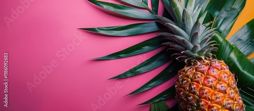 Ripe pineapple and a tropic...
