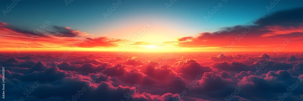 A background of a vibrant gradient blending sunny orange with sky blue