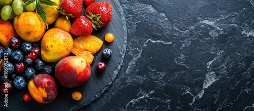 Fruits background in yellow...