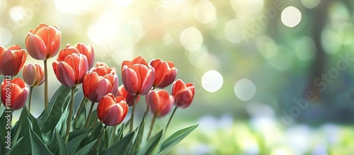 Tulip flowers in spring on ...