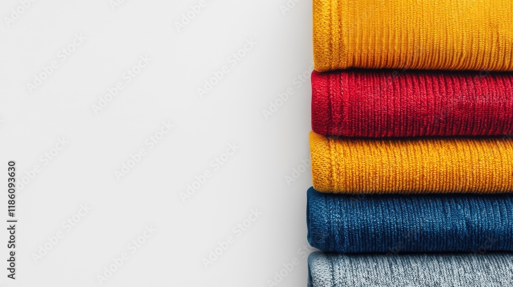 Stack of Colorful Ribbed Fabric Mustard, Red, Navy, Grey Textiles Stack of Colorful Ribbed Fabric Mustard, Red, Navy, Grey Textiles