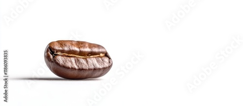 Coffee bean against a white background Blurred roasted coffee bean. with copy space image. Place for adding text or design photo